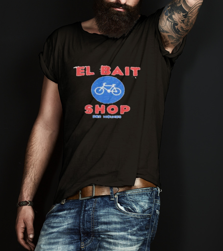 El Bait Bike Shop Des Moines With Blue Bicycle T-Shirt