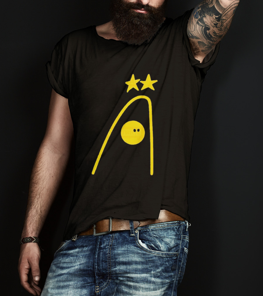 Dandies Badge Fitbatweets Yellow Stars Icon With Curve And Circle T-Shirt