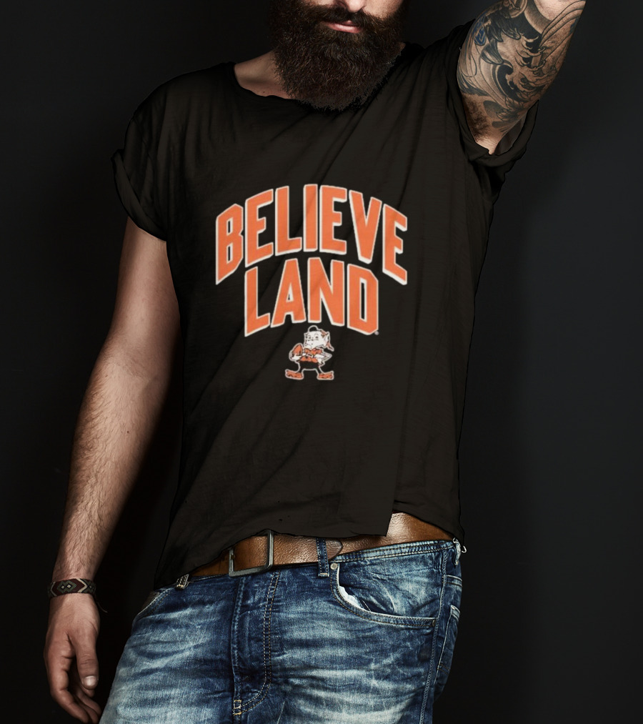 Believeland Cleveland Browns Brownie Football T-Shirt