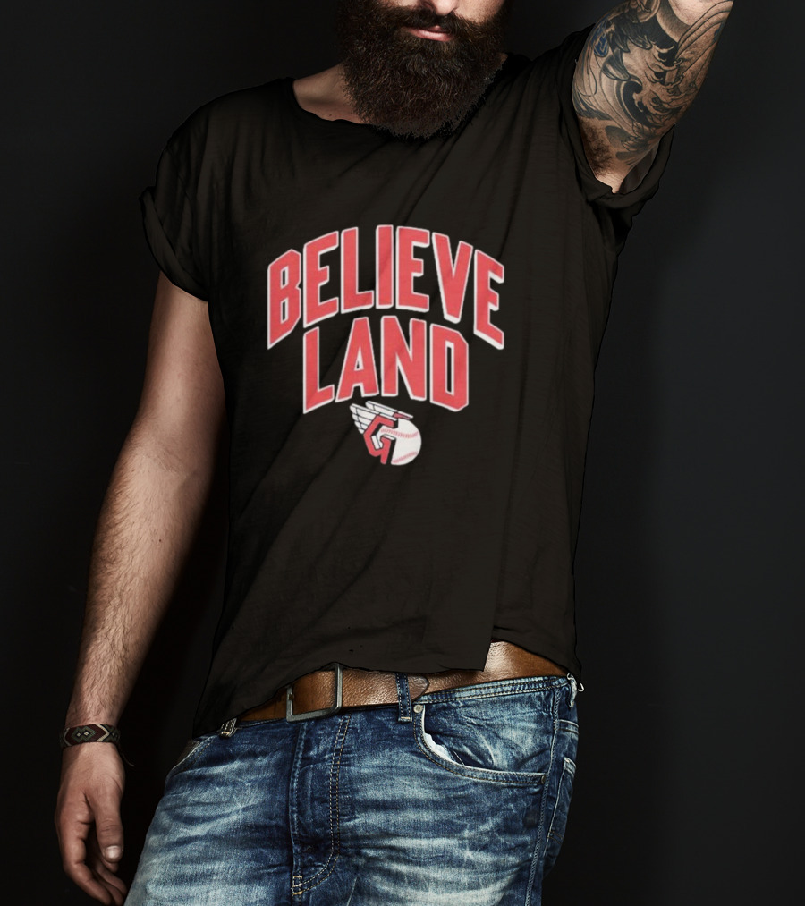 Believeland Cleveland Guardians Winged Baseball T-Shirt