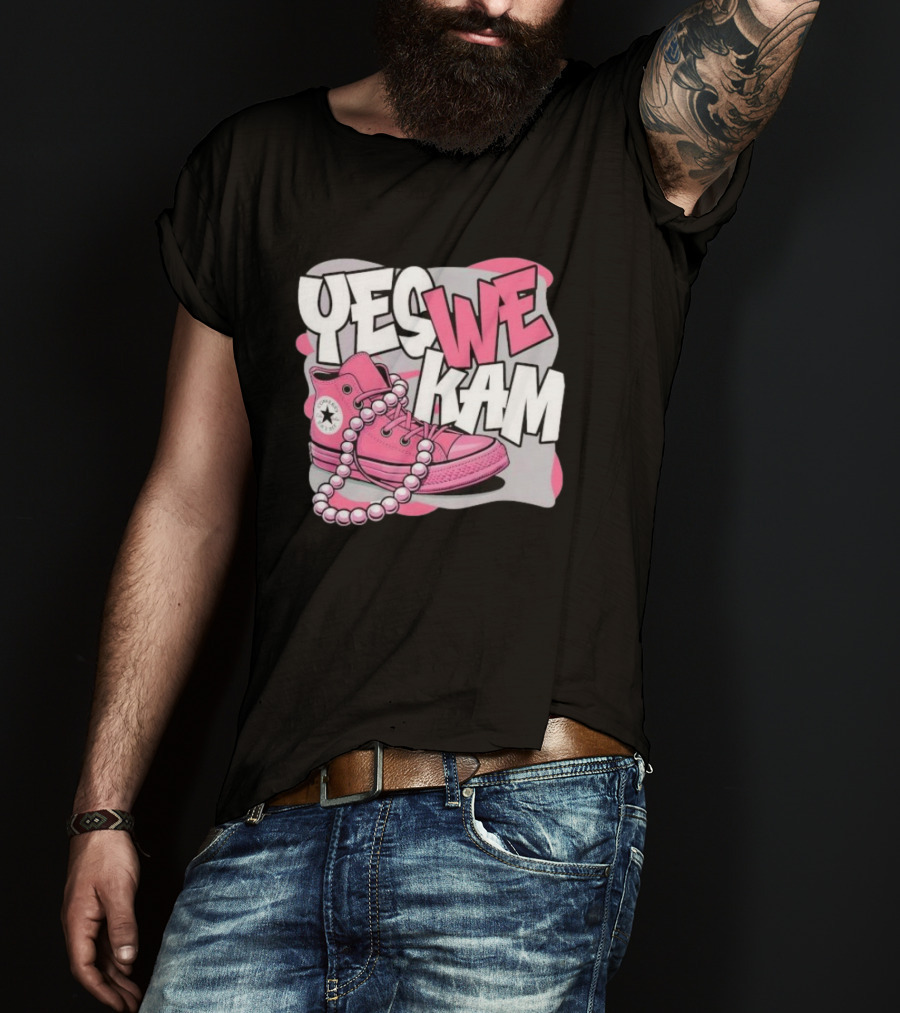 Yes We Kam Pink Boot Pearl Converse Sneaker T-Shirt