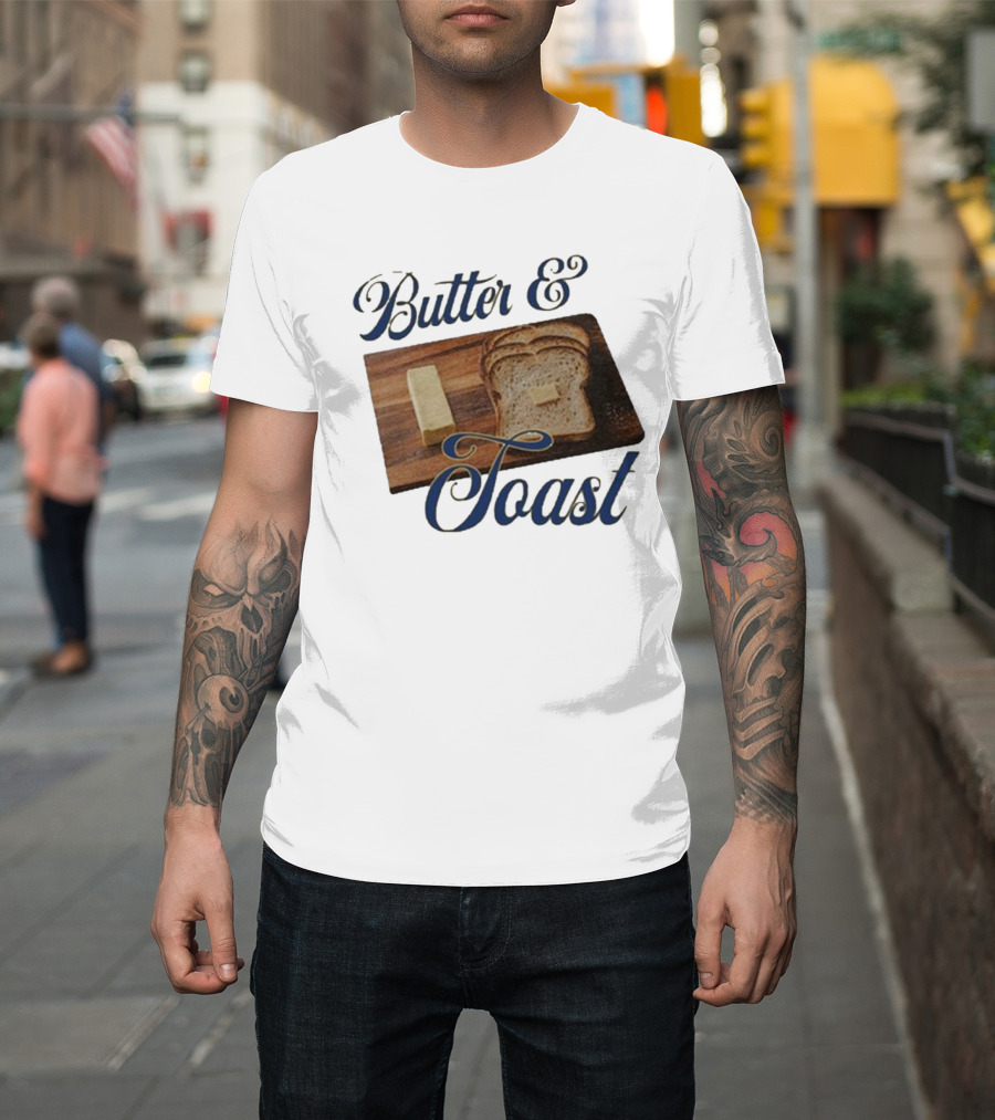 Middleclassfancy Butter and Toast Bread Slice with Butter Block T-Shirt