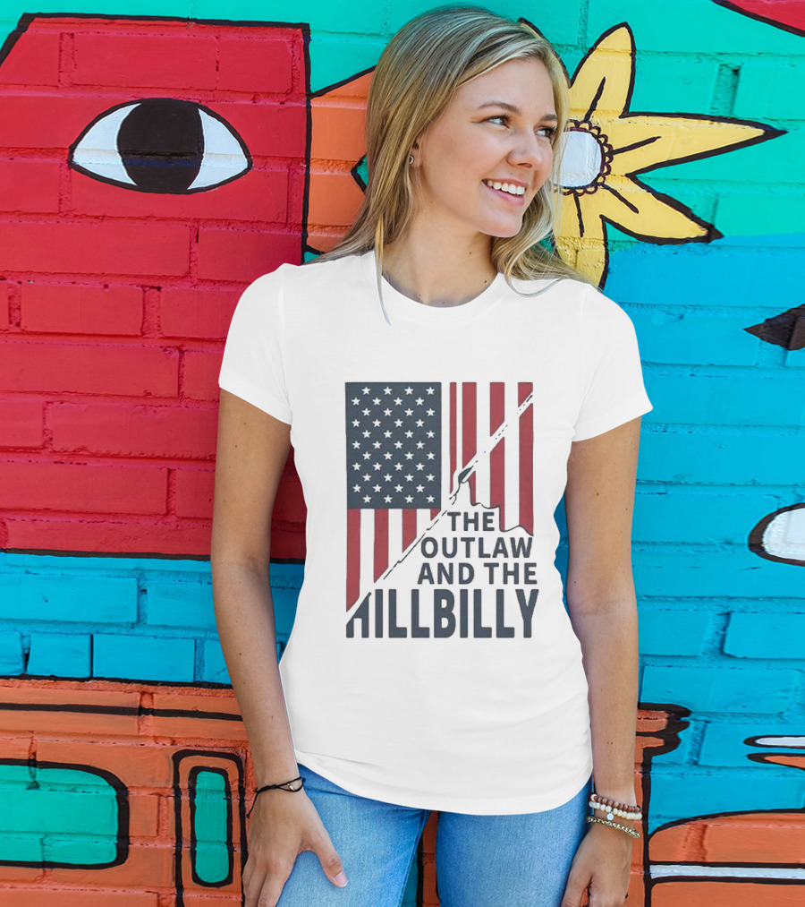 The Outlaw And The Hillbilly American Flag T-Shirt