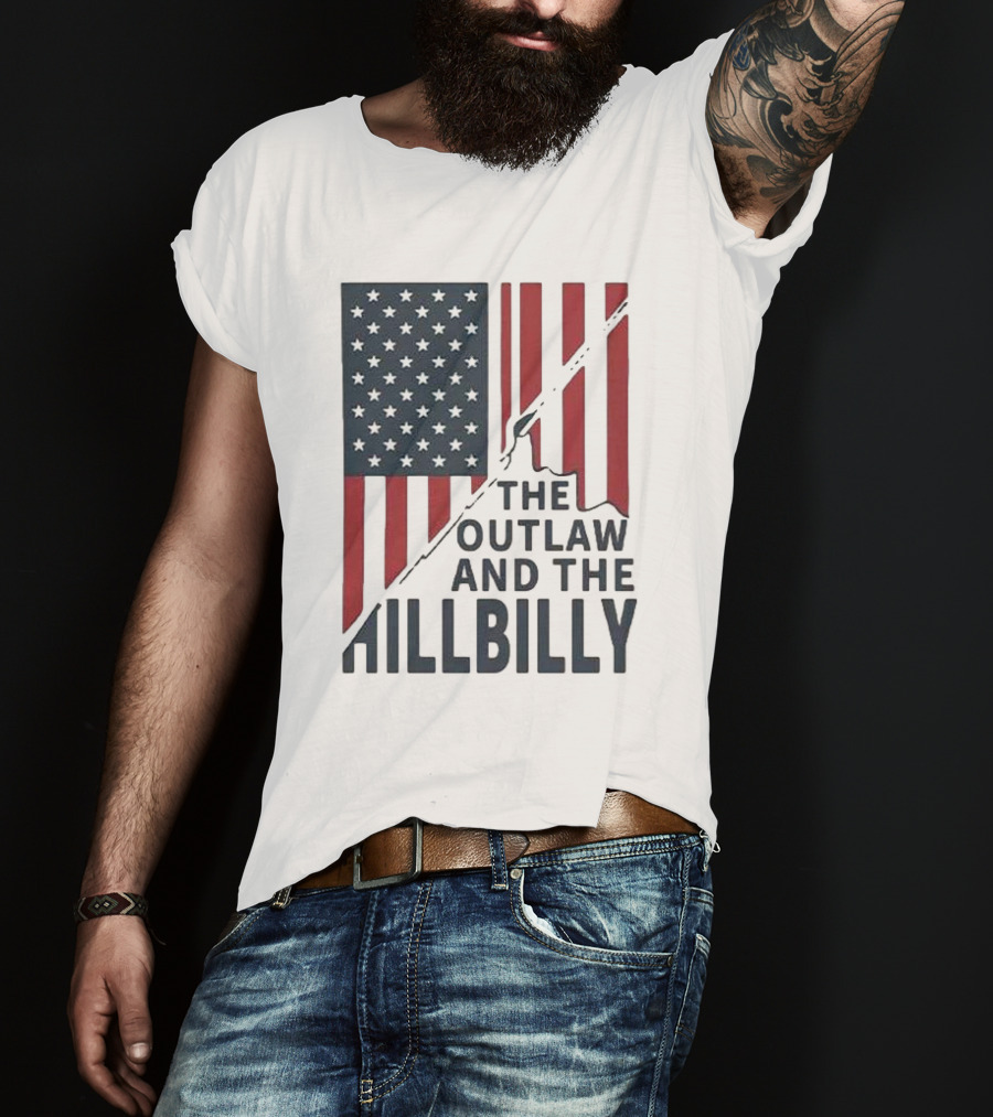 The Outlaw And The Hillbilly American Flag T-Shirt