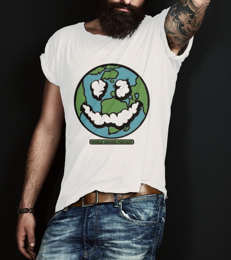 Andy Frasco Crowd Surf World Saving Podcast Earth Smiley T-Shirt