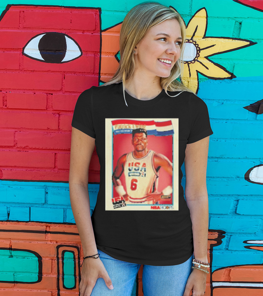 Patrick Ewing USA Basketball Dream Team 1992 NBA Hoops USA Olympic Team नंबर 6 T-Shirt