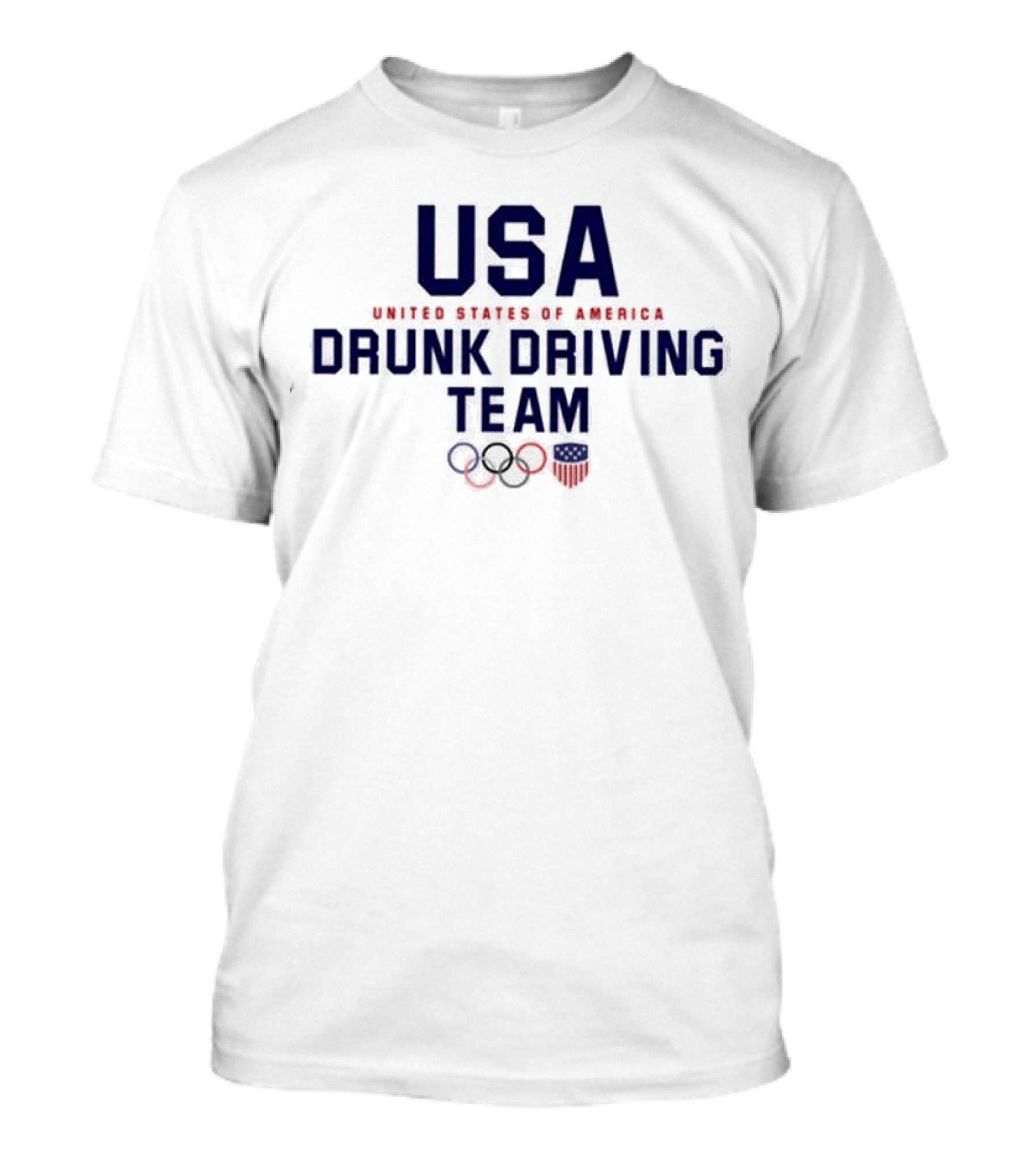 USA United States Of America Drunk Driving Team Olympic Rings Shield T-Shirt