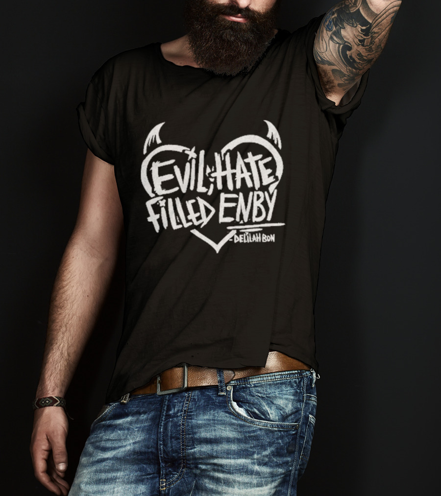 Evil Hate Filled Enby Delilah Bon Heart Wings T-Shirt