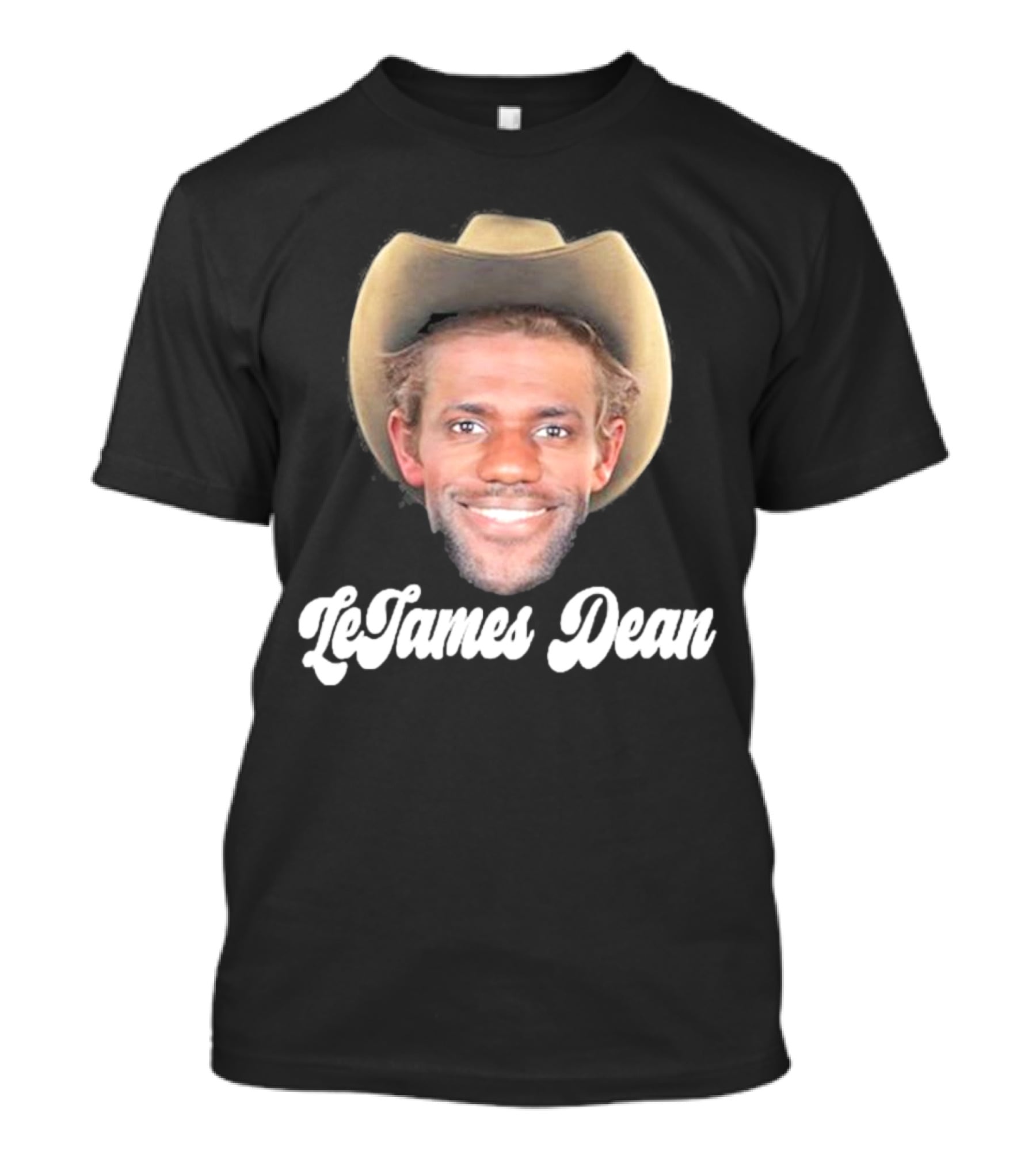 LeJames Dean Funny Ahh Tees Cowboy Hat Face T-Shirt