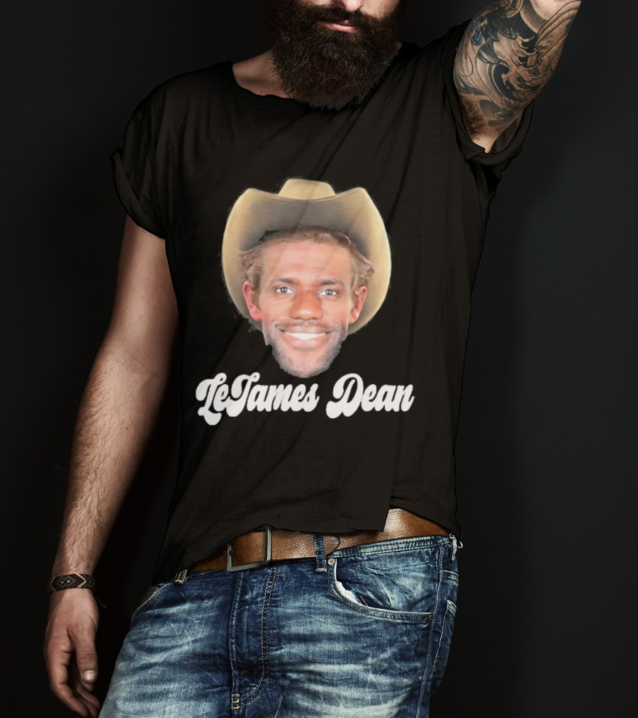 LeJames Dean Funny Ahh Tees Cowboy Hat Face T-Shirt