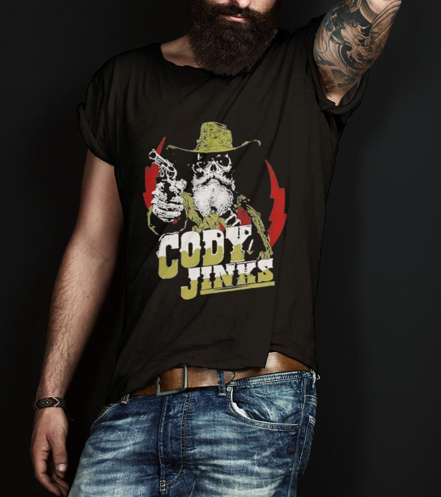 Cody Jinks Cowboy Thunder Lightning Skeleton Gunslinger T-Shirt
