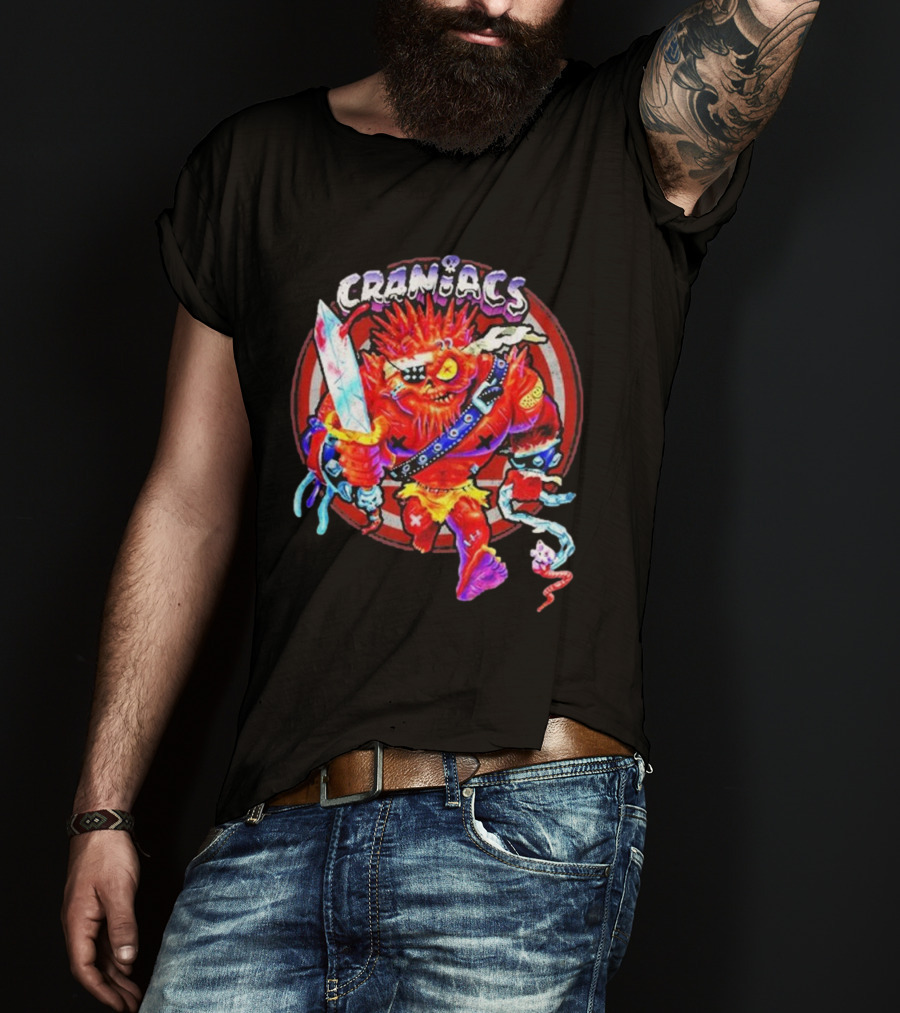 Craniacs Sonny Monster Warrior With Spiked Hair And Eye Patch Holding Sword T-Shirt