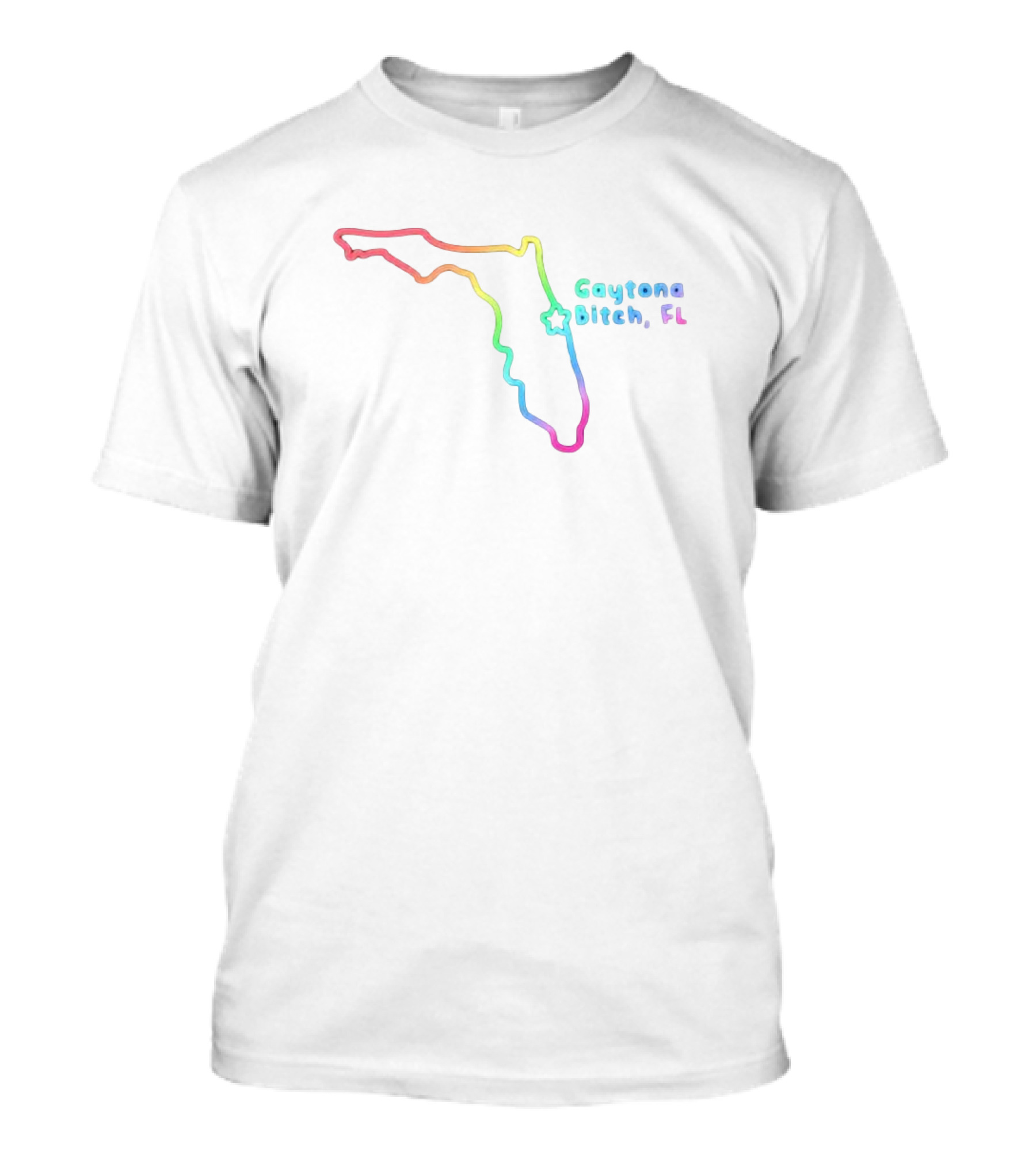 Gaytona Bitch FL Rainbow Florida Map T-Shirt