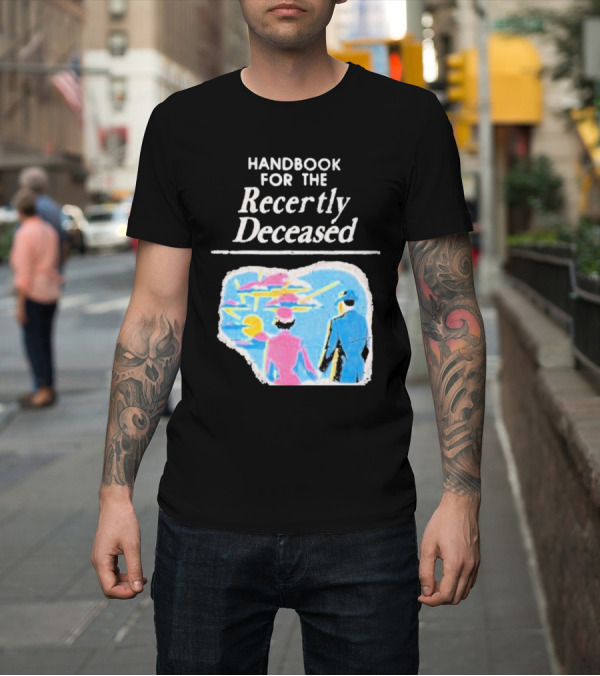 Shirt: Handbook for the Recently Deceased Our Flag Means Death Band Logo Mash Up T-Shirt Handbook for the Recently Deceased Our Flag Means Death Band Logo Mash Up T-Shirt