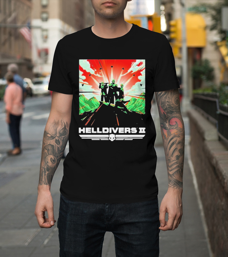 HELLDIVERS II Colorful Video Game Artwork T-Shirt