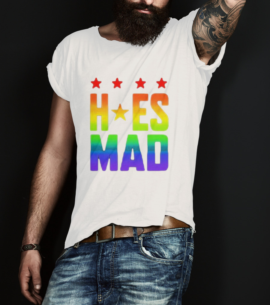 Hoes Mad Rainbow Stars Pride T-Shirt