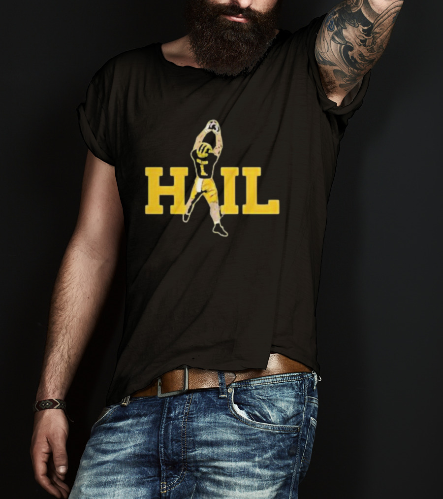 Hail Football Catch Player Number One Michigan Colors T-Shirt