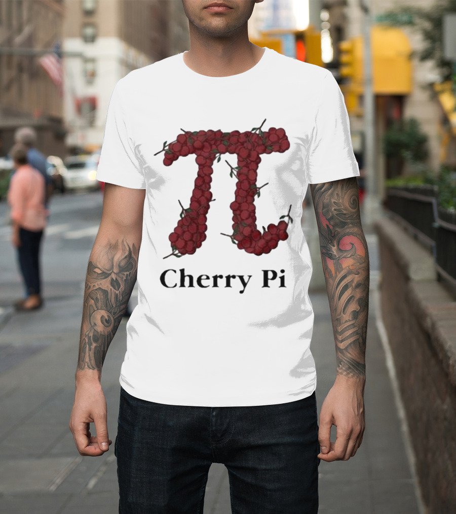 Cherry Pi Jon Hurwitz π Symbol Made of Red Cherries T-Shirt