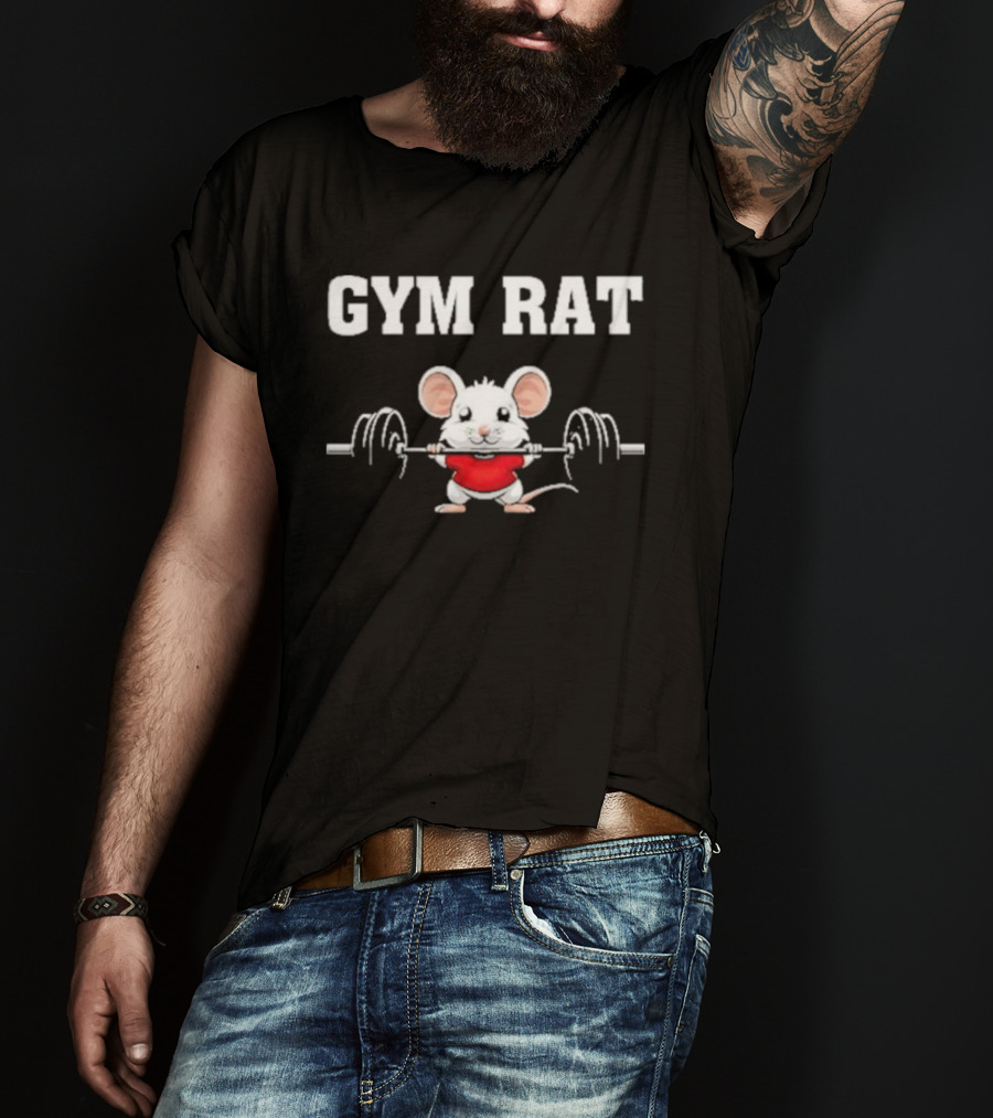 Gym Rat Cute Animal Weightlifting T-Shirt