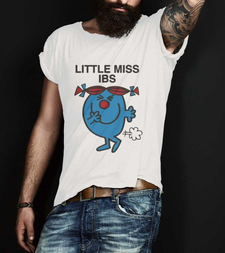 Little Miss IBS Character With Red Bows And Blue Figure T-Shirt