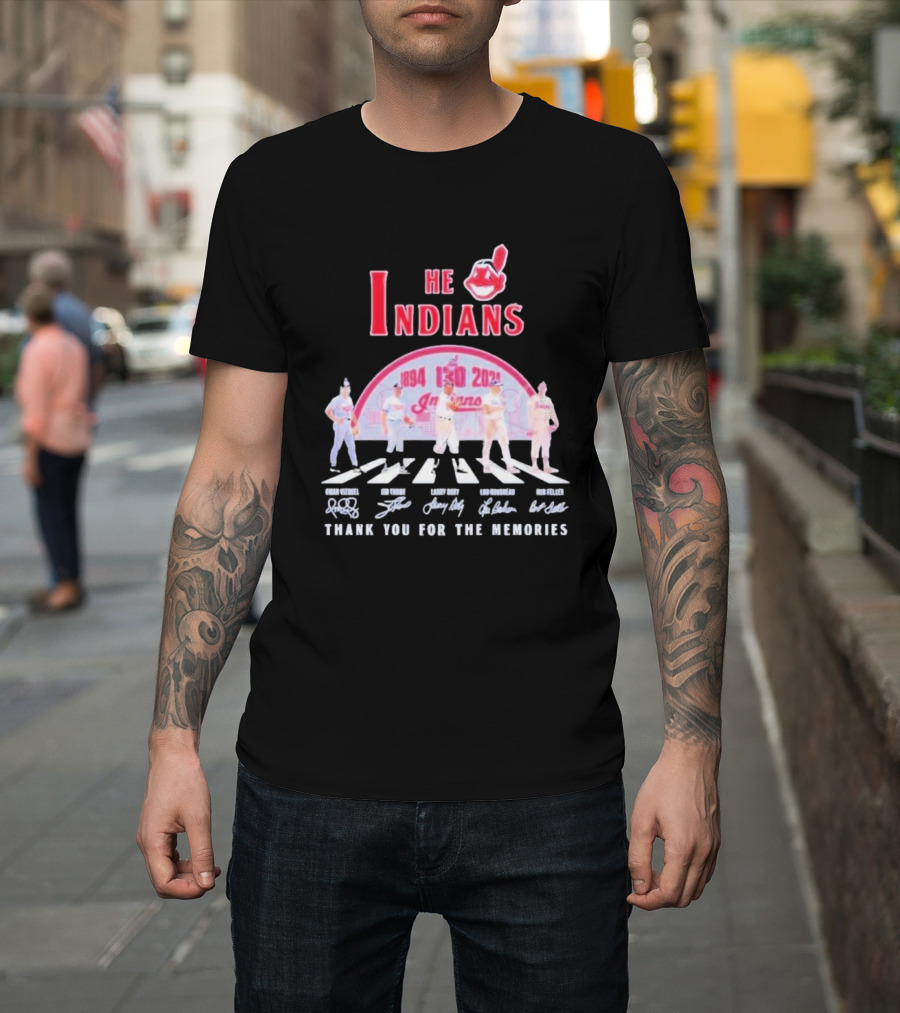 He Indians 130 Years 1894-2024 Thank You For The Memories Omar Vizquel Bob Lemon Jim Thome Lou Boudreau Larry Doby Bob Feller T-Shirt