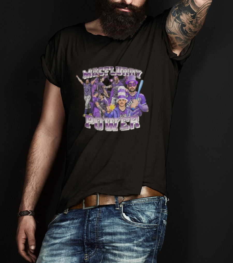 Macflurry Power 90’s Team Purple Baseball Players In Costume T-Shirt