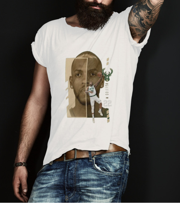 Khris Middleton Bucks Logo #22 Jump Pass Player Name And Number T-Shirt