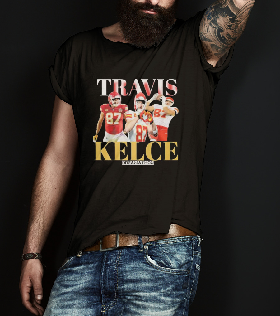 Travis Kelce Kansas City Chiefs Dreamathon Players Action Trio T-Shirt