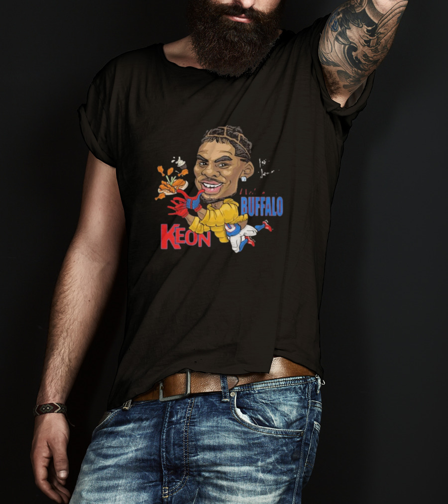 Buffalo Bills Keon Coleman Caricature Signature NFL Welcome T-Shirt