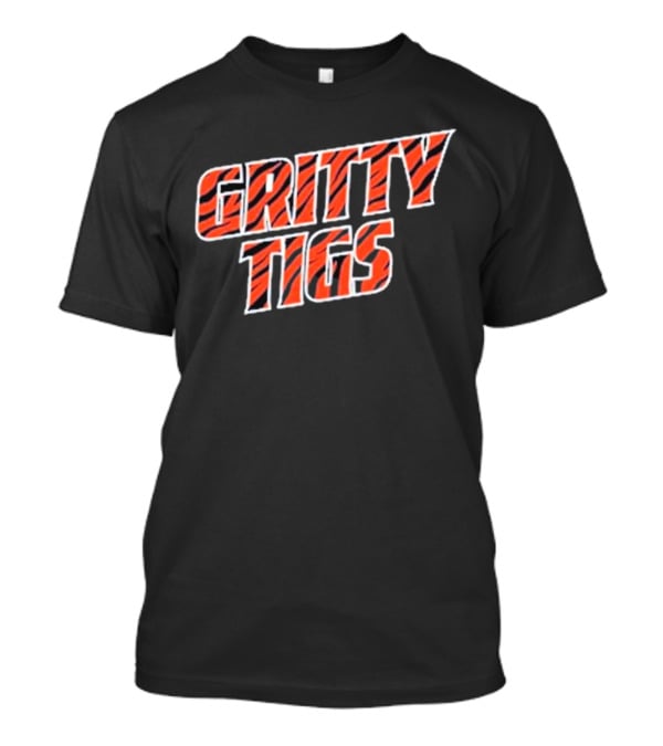 Gritty Tigs Detroit Tigers Baseball Tiger Stripe Text T-Shirt