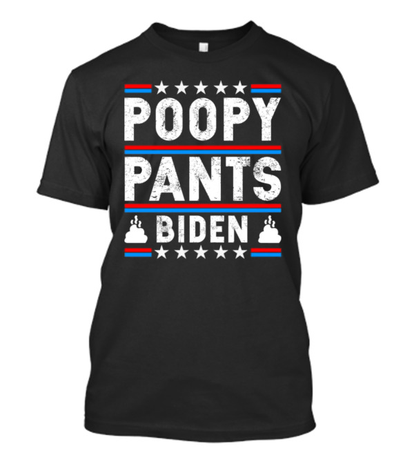 Poopy Pants Biden Stars Bars Poop Icons T-Shirt