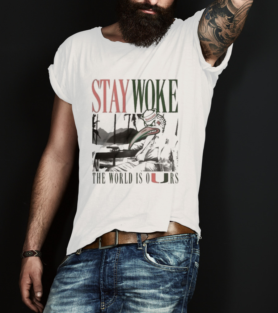 Stay Woke The World Is Ours Miami Hurricanes Vintage T-Shirt