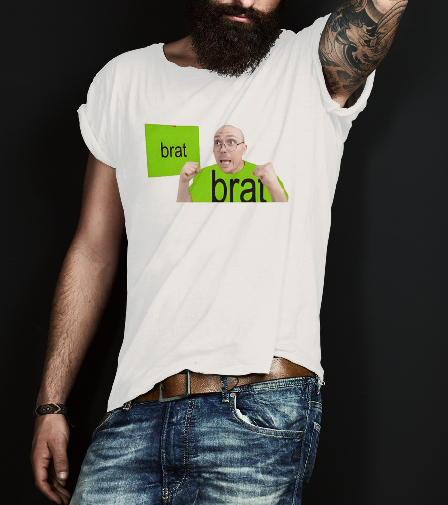 Anthony Fantano Brat Neon Green Double Brat Face T-Shirt