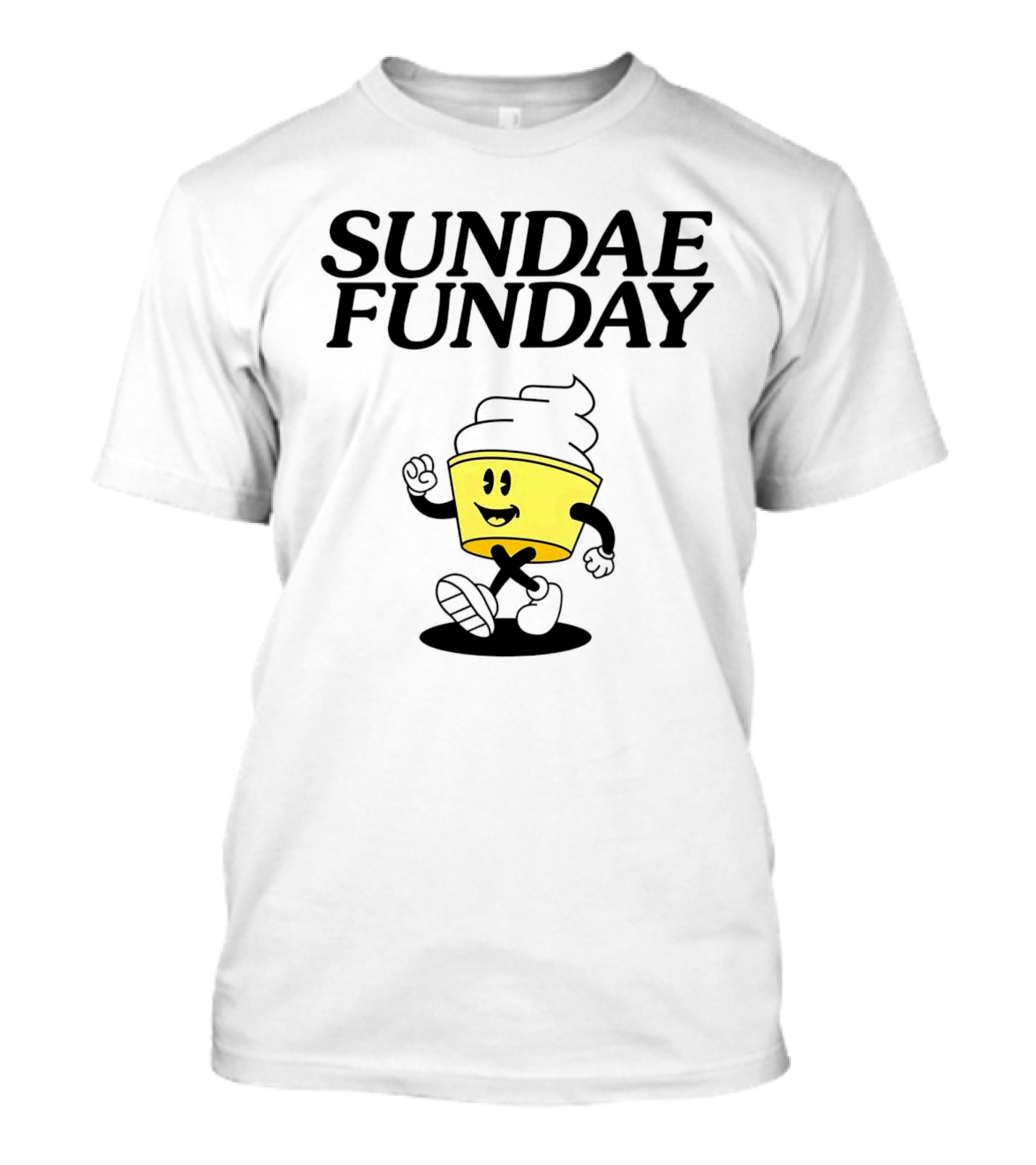 Sundae Funday Smiley Face Walking Ice Cream Cup T-Shirt