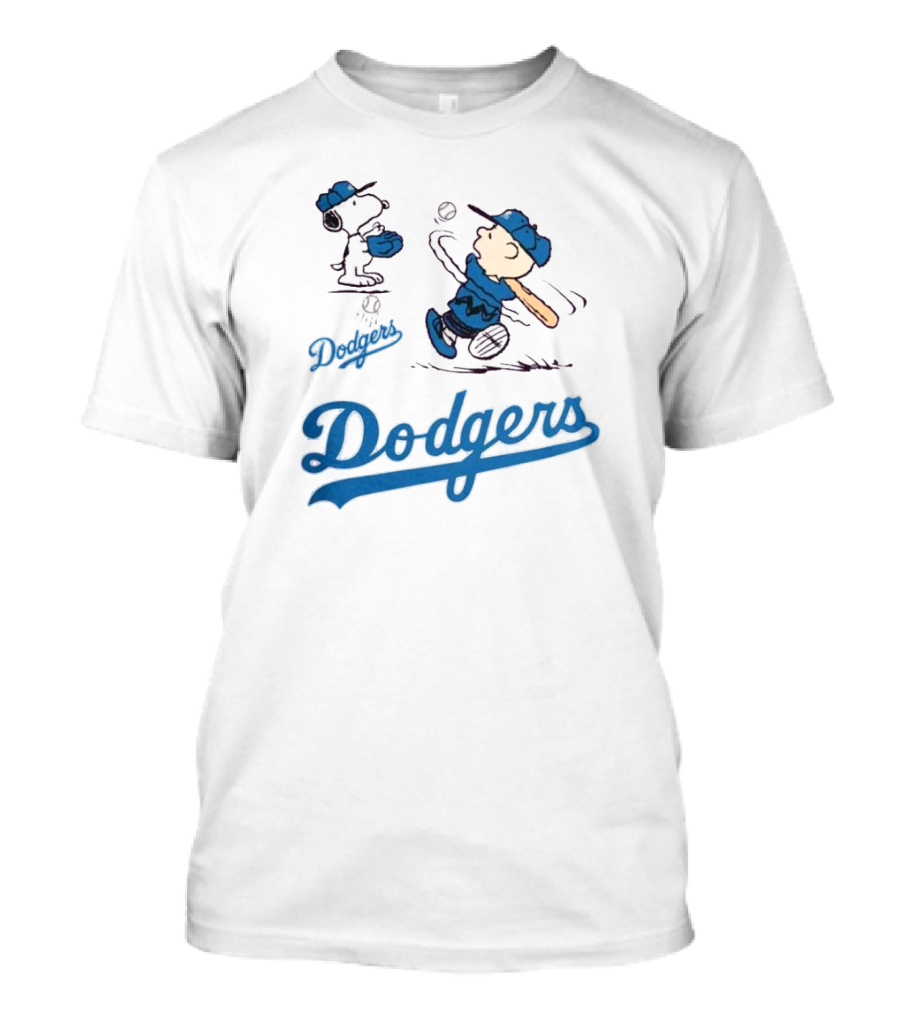 Los Angeles Dodgers Snoopy Cartoon Baseball Sports T-Shirt