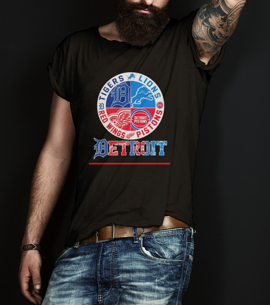 Tigers Lions Red Wings Pistons Detroit T-Shirt