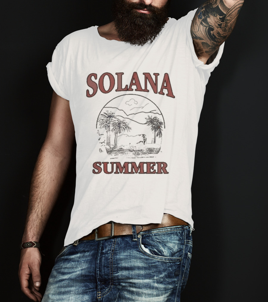 Solana Summer Palm Beach Scene T-Shirt
