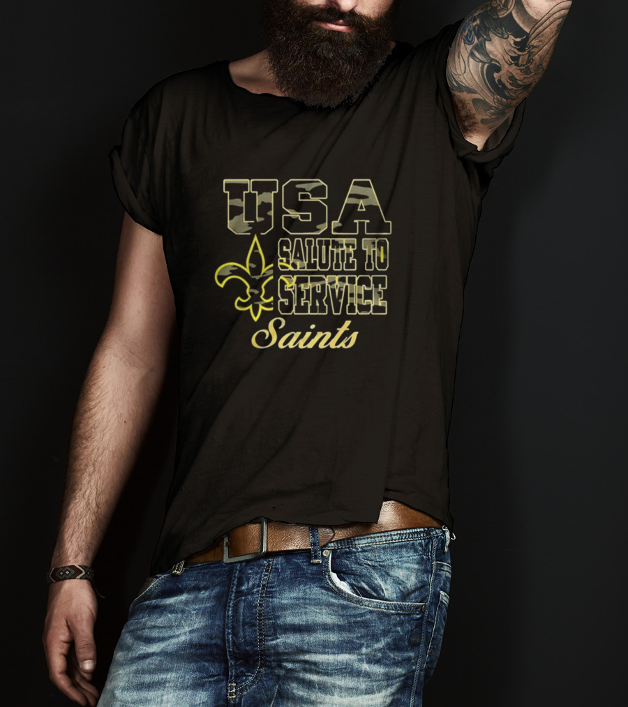 USA Salute To Service Saints Fleur-de-Lis Camo T-Shirt