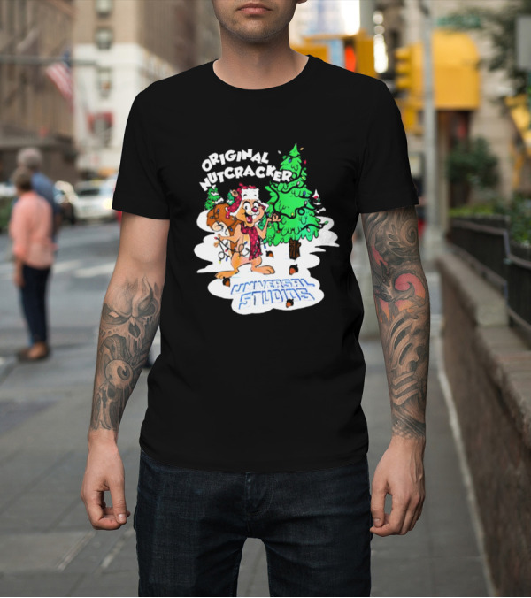 Shirt: Original Nutcracker Earl the Squirrel Universal Studios Winter Scene T-Shirt Original Nutcracker Earl the Squirrel Universal Studios Winter Scene T-Shirt