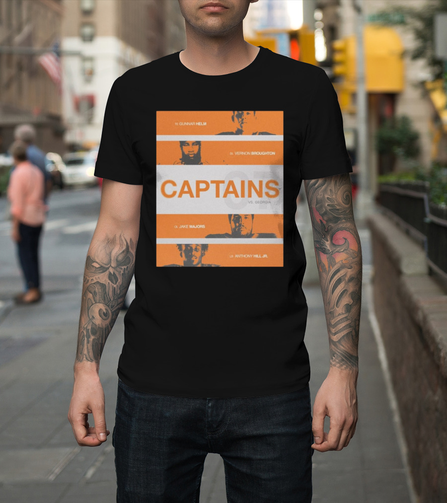 Captains Game 7 Gunnar Helm Vernon Broughton Jake Majors Anthony Hill Jr Vs Georgia T-Shirt
