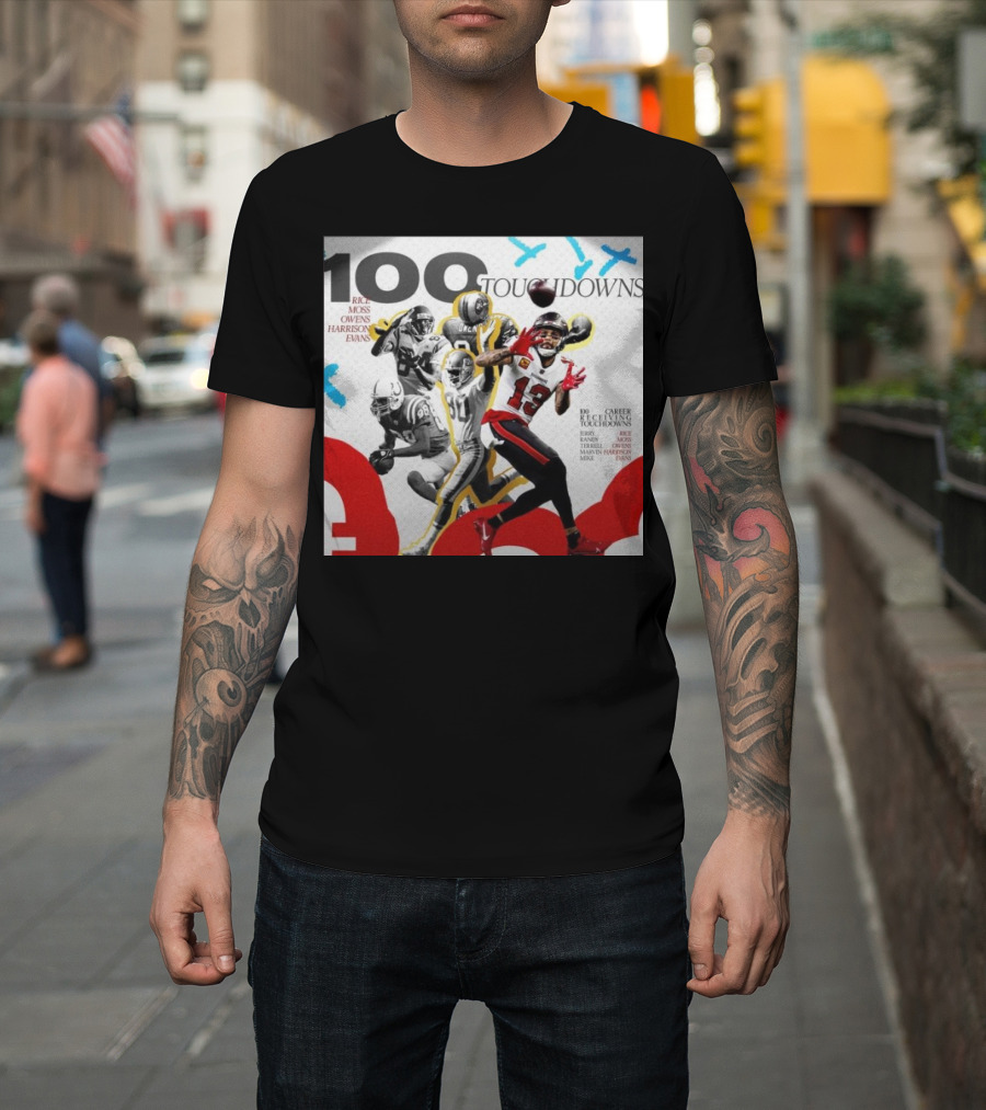 100 Touchdowns Rice Moss Owens Harrison Evans 100 Career Touchdowns NFL Receiving Legends T-Shirt