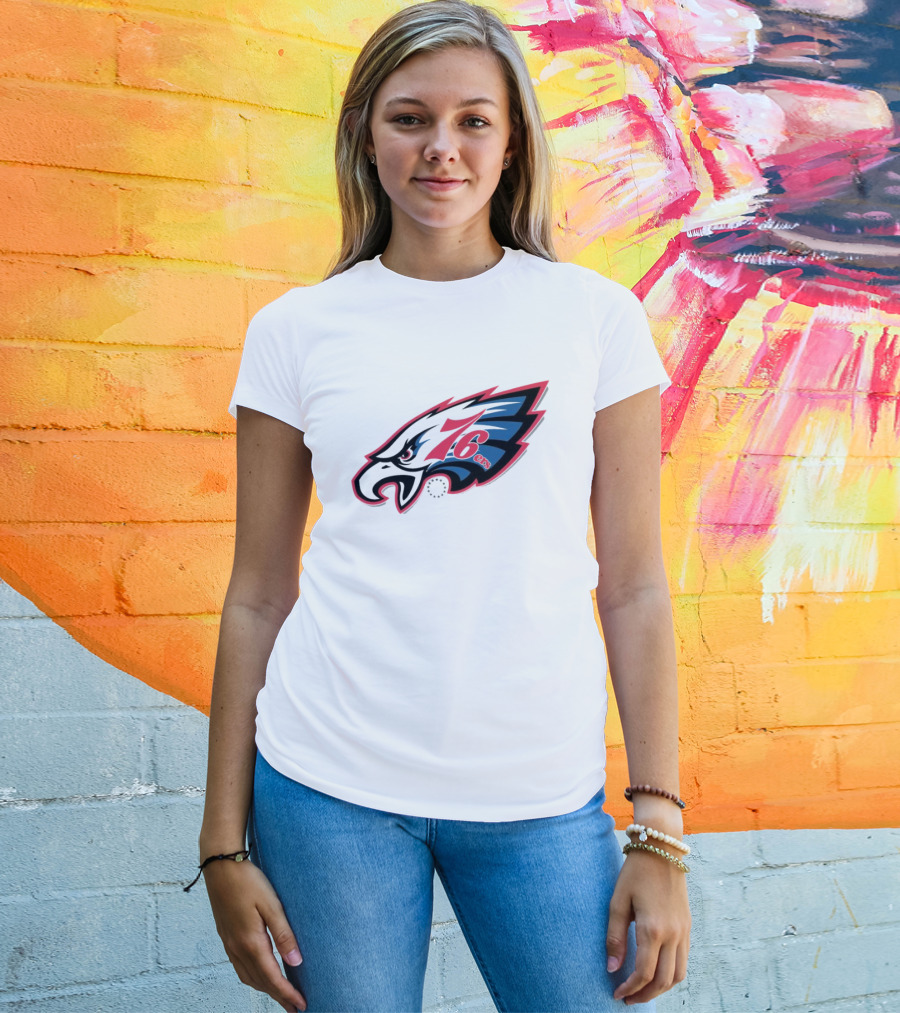 Philadelphia Eagles 76ers Logo Mashup NFL X NBA Collaboration T-Shirt