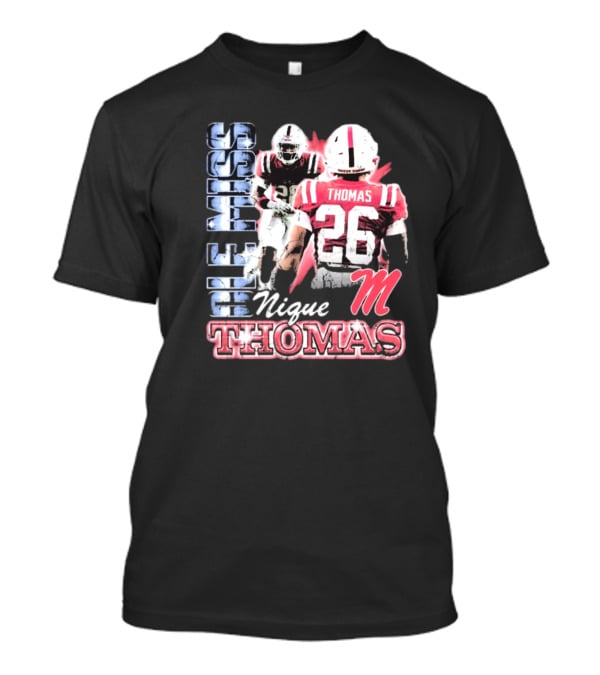 Ole Miss Rebels Domonique Nique Thomas 26 Football 90s T-Shirt
