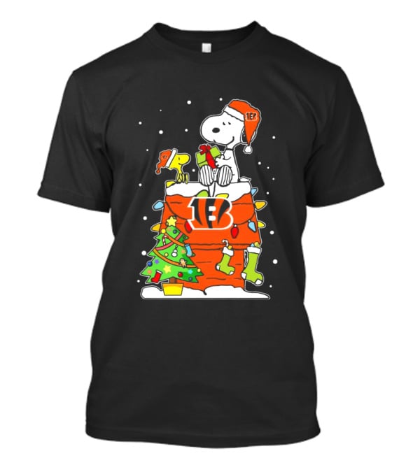 Snoopy Woodstock Cincinnati Bengals Christmas T-Shirt