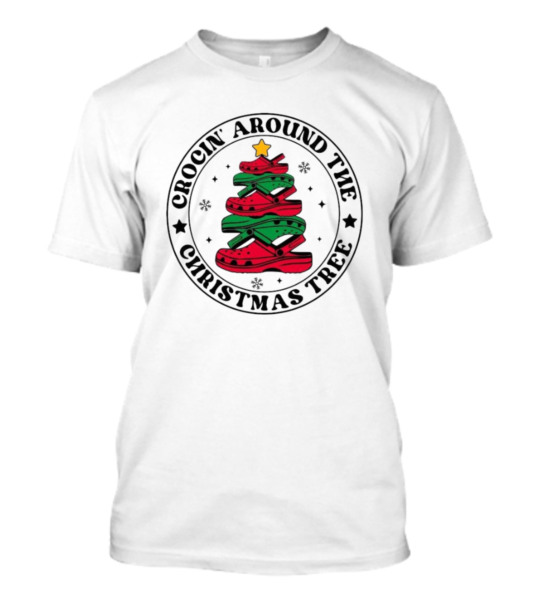 Crocin' Around The Christmas Tree Snowflakes Holiday T-Shirt