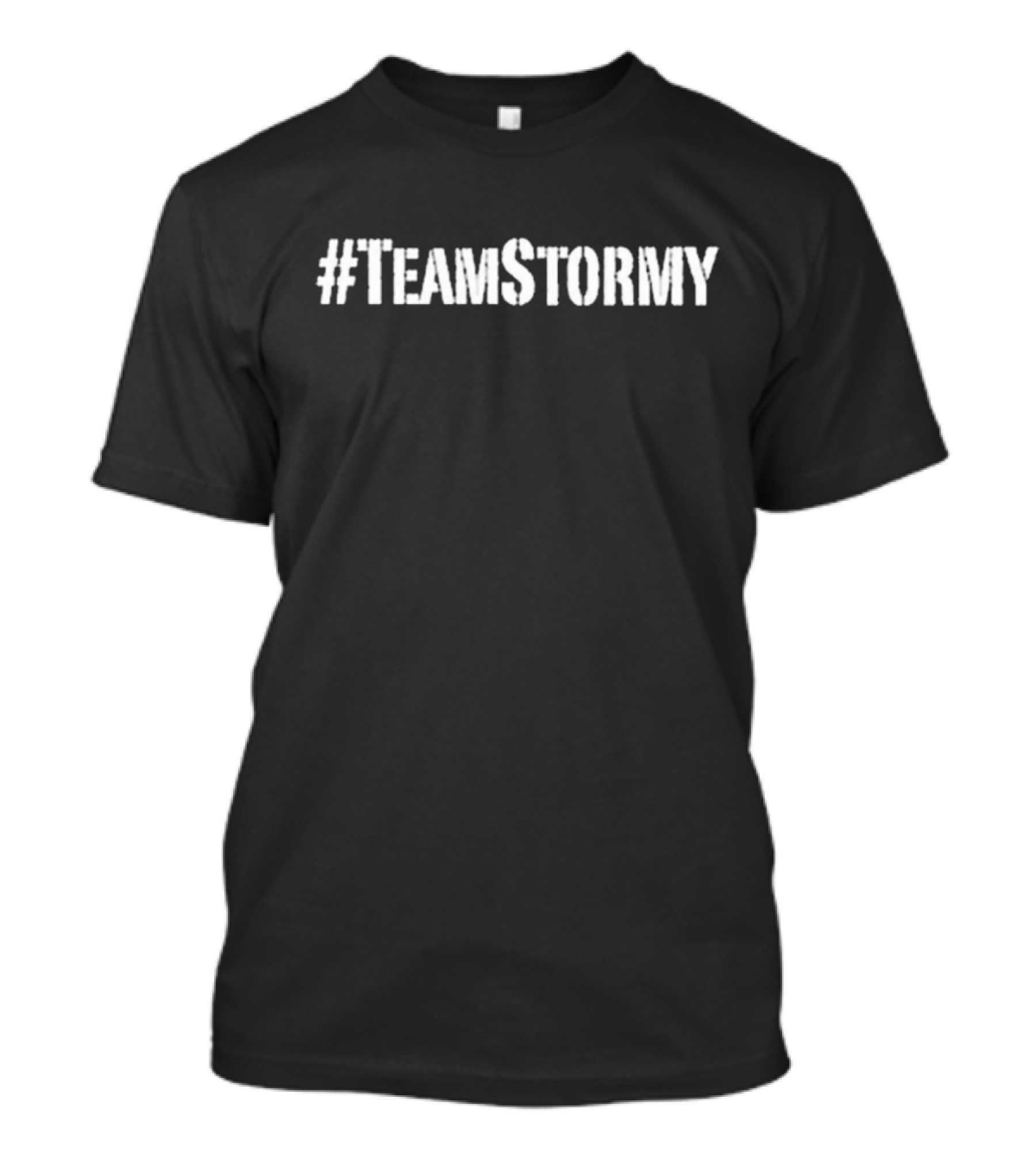 Athy Griffin Wearing #Teamstormy Graphic With Bold White Hashtag T-Shirt