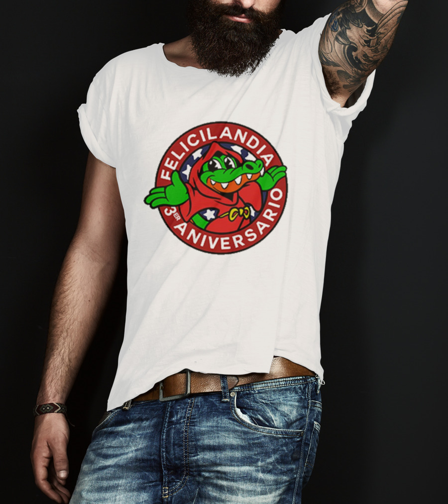 Alvaro Diaz Felicilandia 3rd Aniversario Crocodile In Red Cape T-Shirt