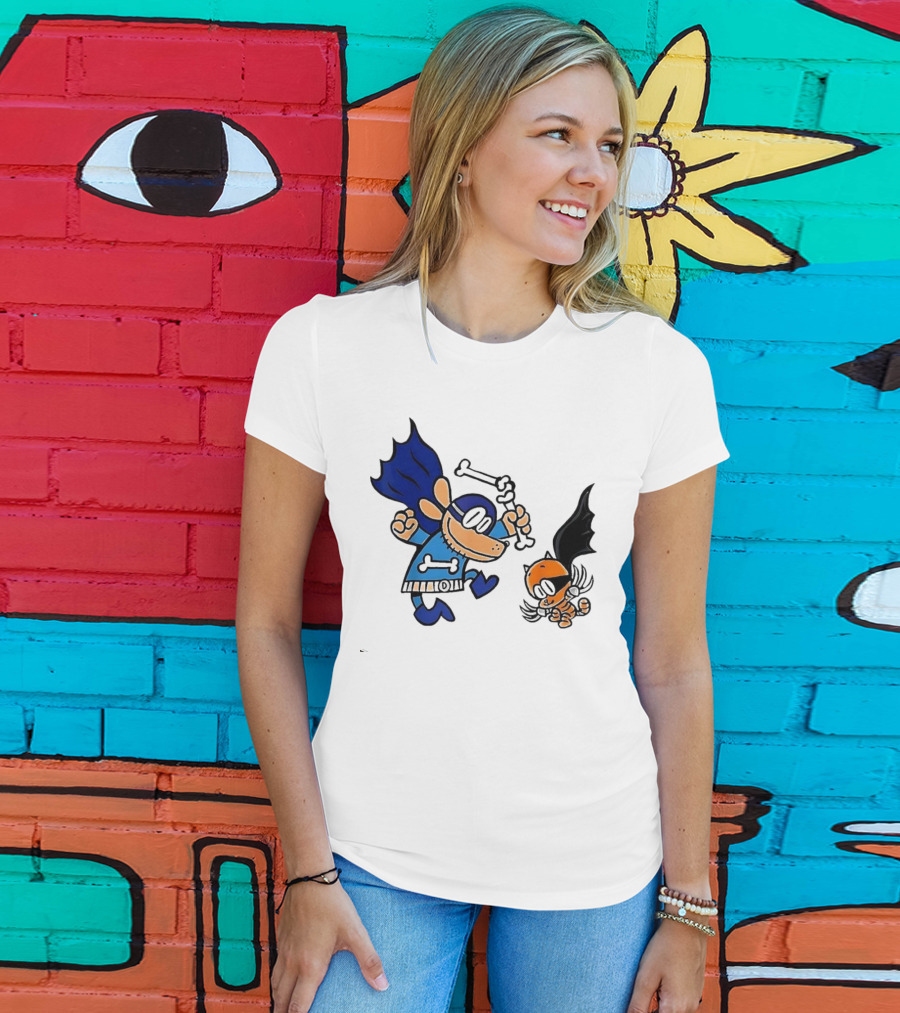 Dog And Cat Essentials Superhero Duo Dog Man And Cat Kid T-Shirt