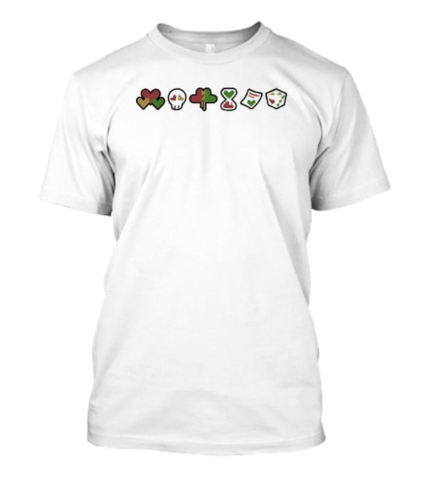 Grian Life Series New Heart Symbols Skull Tree Hourglass Paper Dice T-Shirt