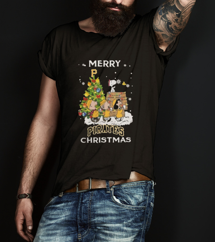 Pittsburgh Pirates X Snoopy Merry Pirates Christmas T-Shirt
